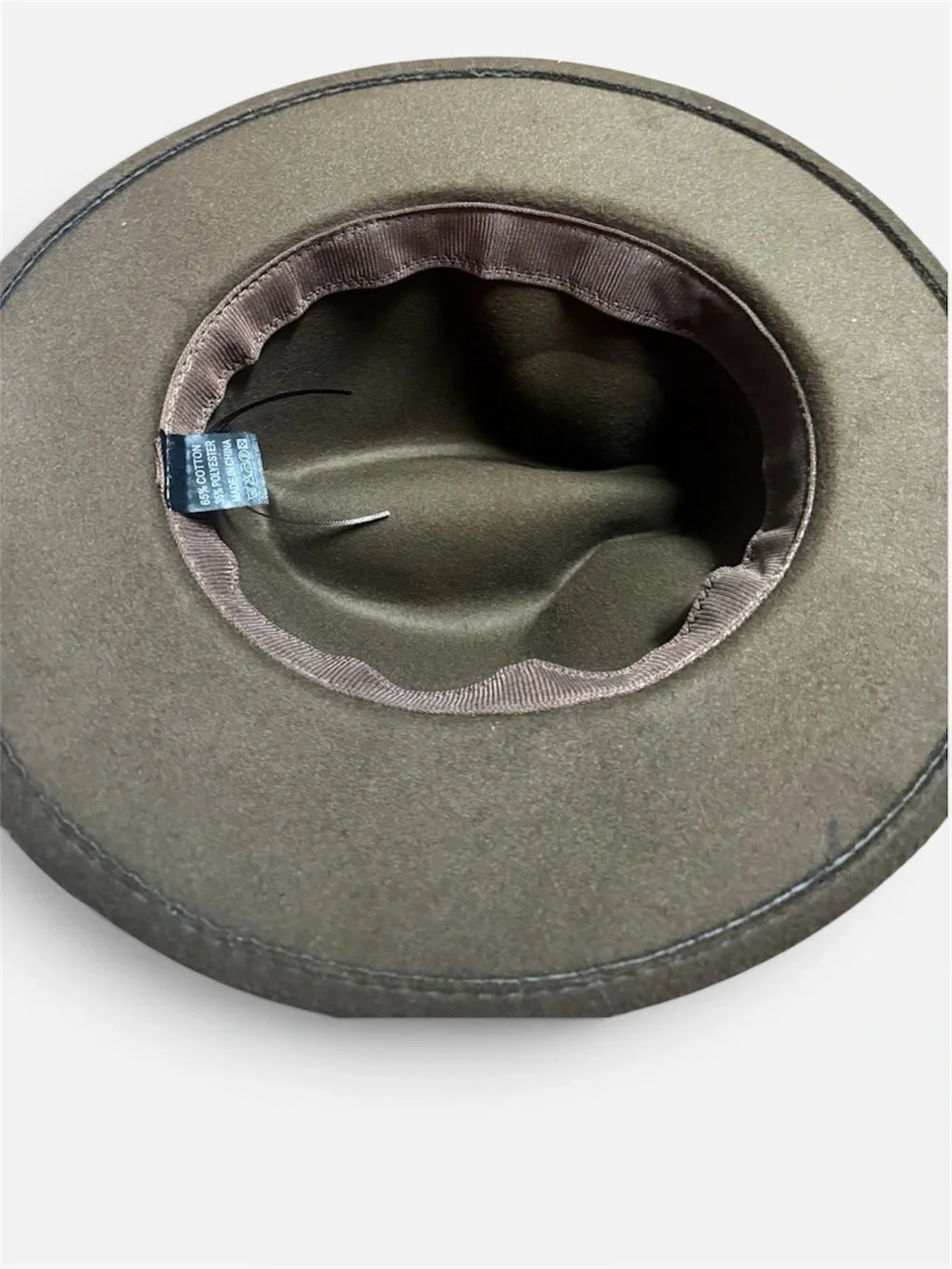 Women’s Olive Green Wide Brim Fedora Hat Brown Buckle Band Boho Western Style
